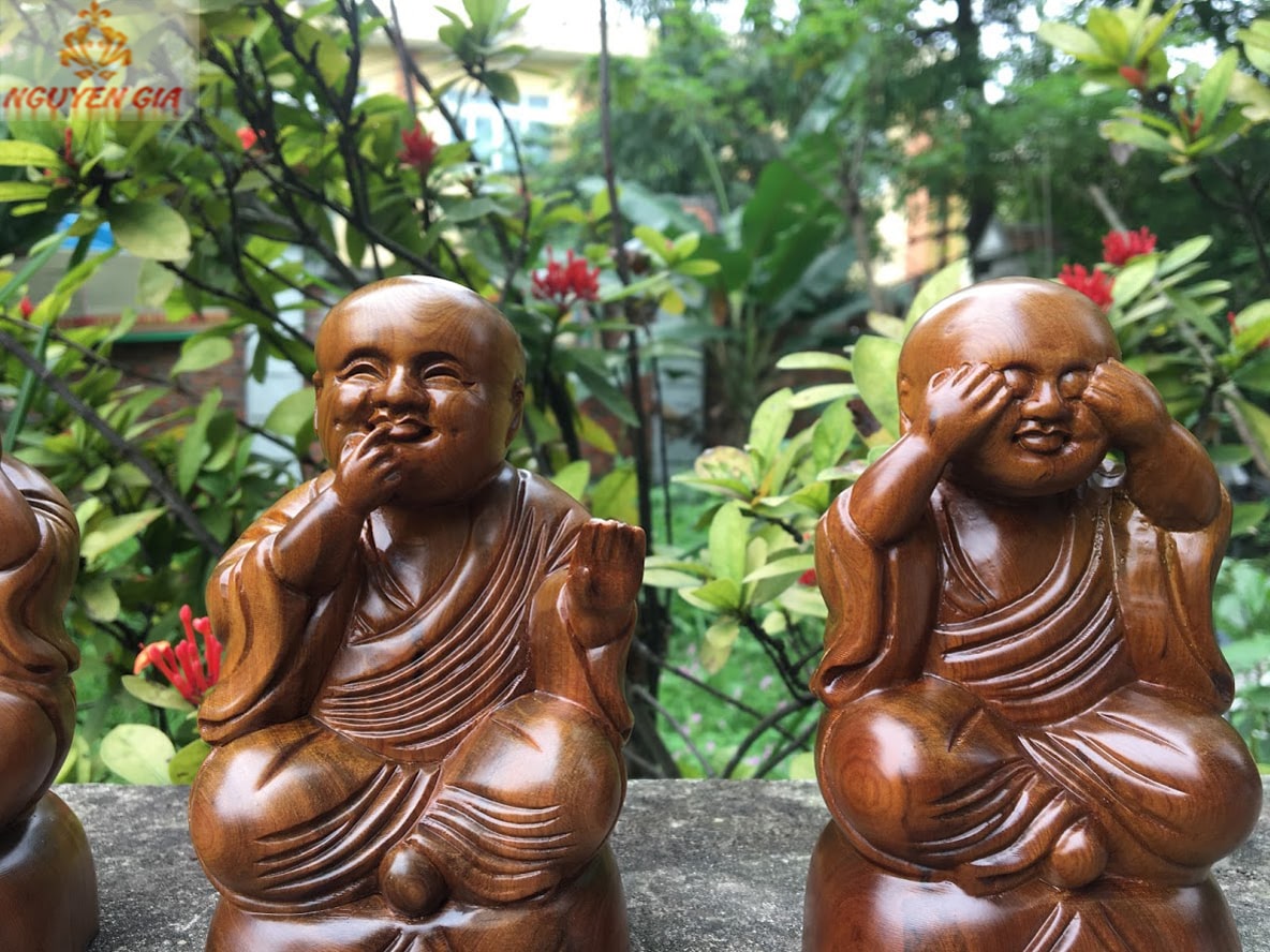 Bộ tượng tam không bằng gỗ bách xanh