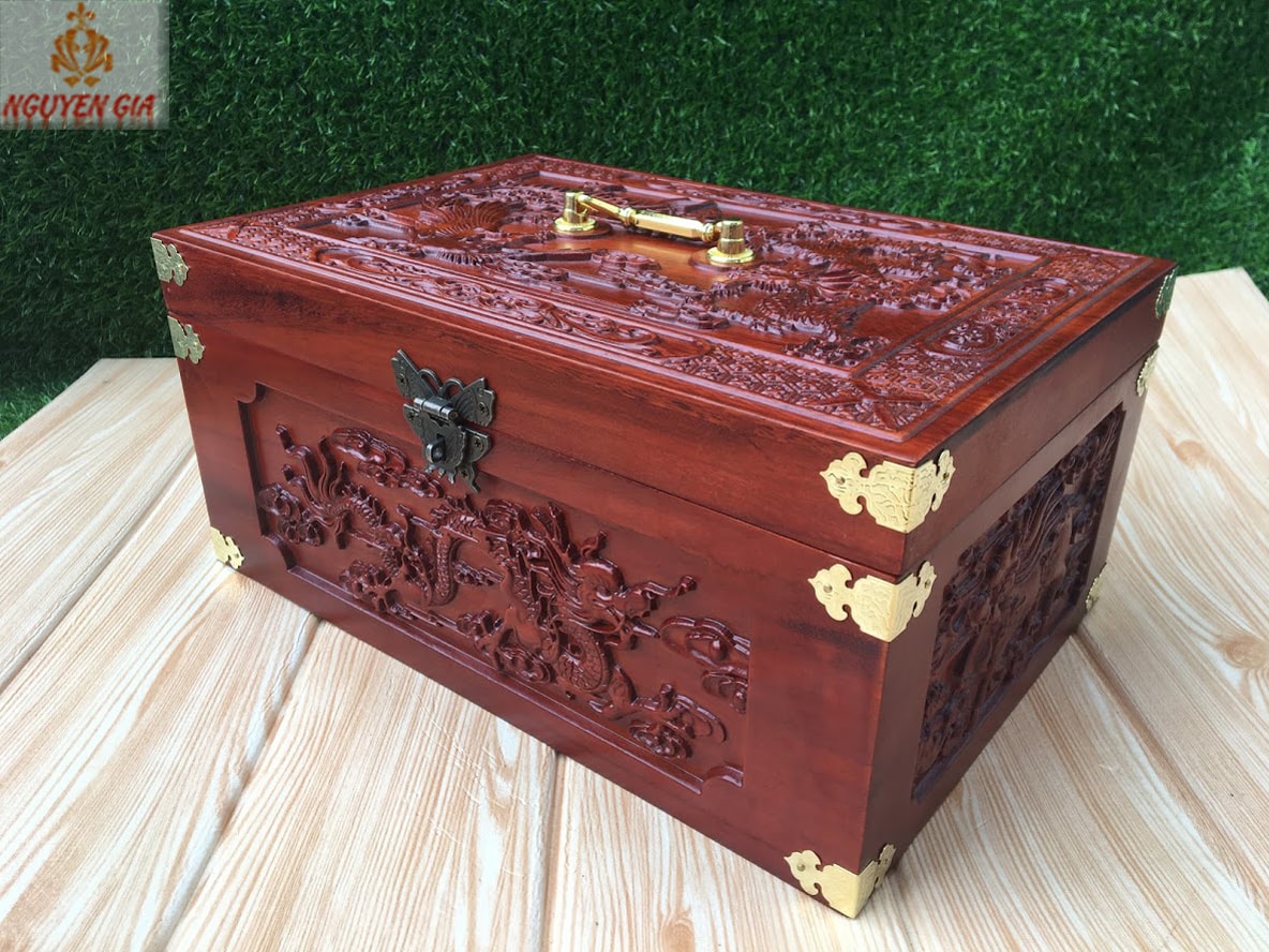 Hộp đựng nữ trang, tài liệu trạm khắc Tứ Linh