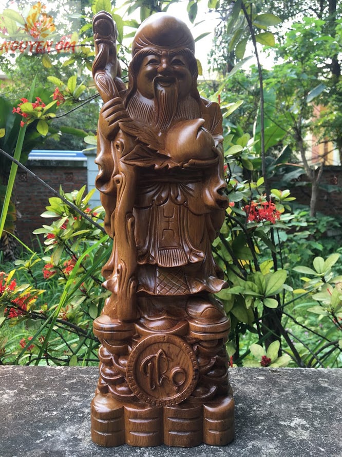 Tượng tam đa – phúc lộc thọ gỗ Bách Xanh cao 40