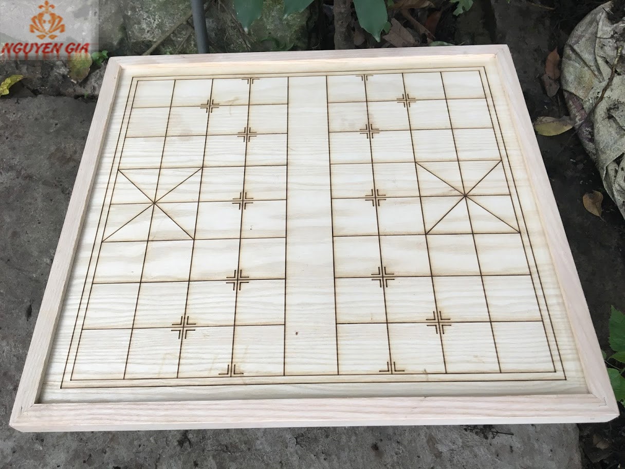 Combo Bộ bàn cờ tướng gỗ Sồi quân gỗ Trắc đường kính 4,0cm