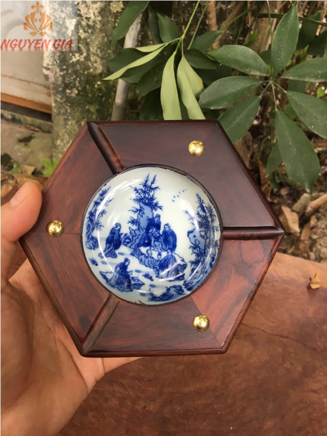 Combo Bộ Khay trà gỗ cẩm mẫu góc phố cổ Hà Nội (3 Sản phẩm)