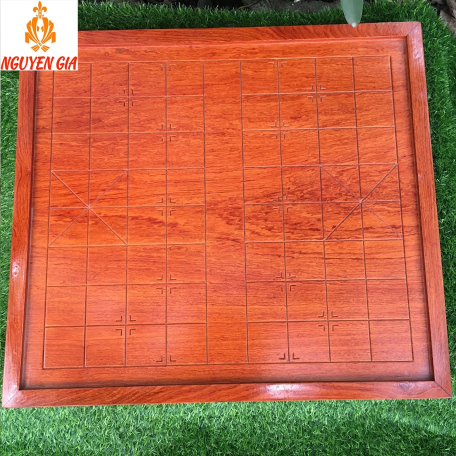 Combo Bộ bàn cờ tướng gỗ Hương nguyên tấm quân gỗ Cẩm đường kính 4 cm