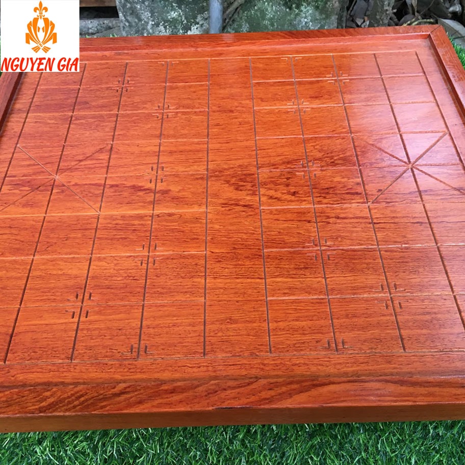 Combo Bộ bàn cờ tướng gỗ Hương nguyên tấm quân gỗ Cẩm đường kính 4 cm