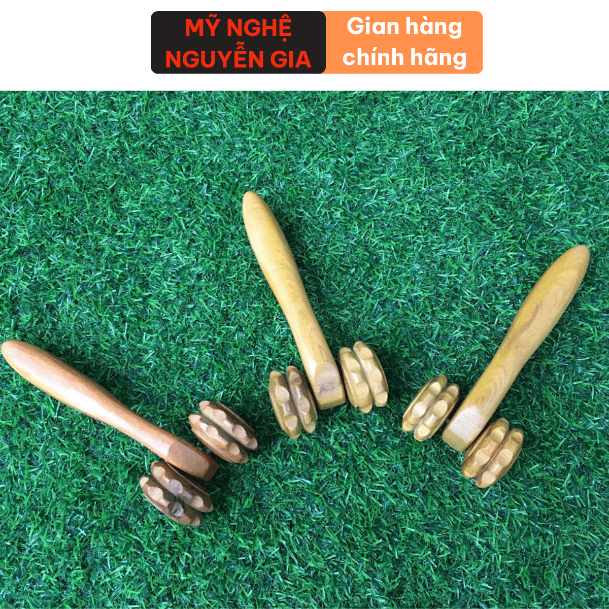 Cây Lăn Massage Bằng Gỗ Bách Xanh 2 Bánh