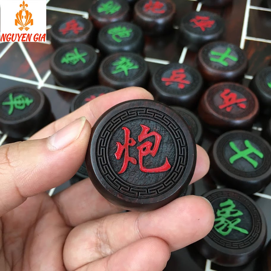 Quân Cờ Tướng Gỗ Bách Xanh 4cm Có Mùi Thơm Nhẹ