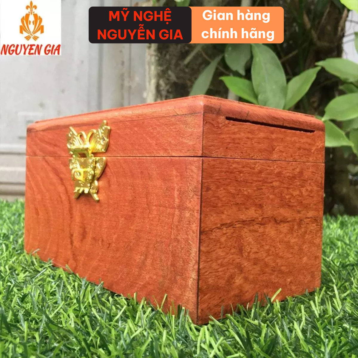 Hộp đựng tiền tiết kiệm có ổ khóa bằng gỗ siêu bền đẹp