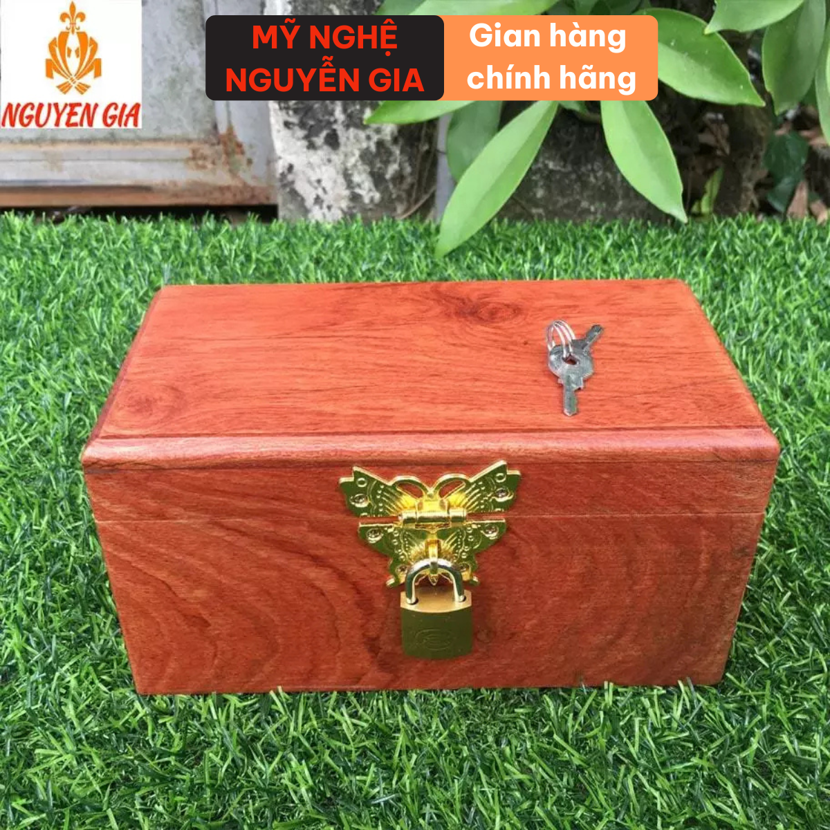 Hộp đựng tiền tiết kiệm có ổ khóa bằng gỗ siêu bền đẹp