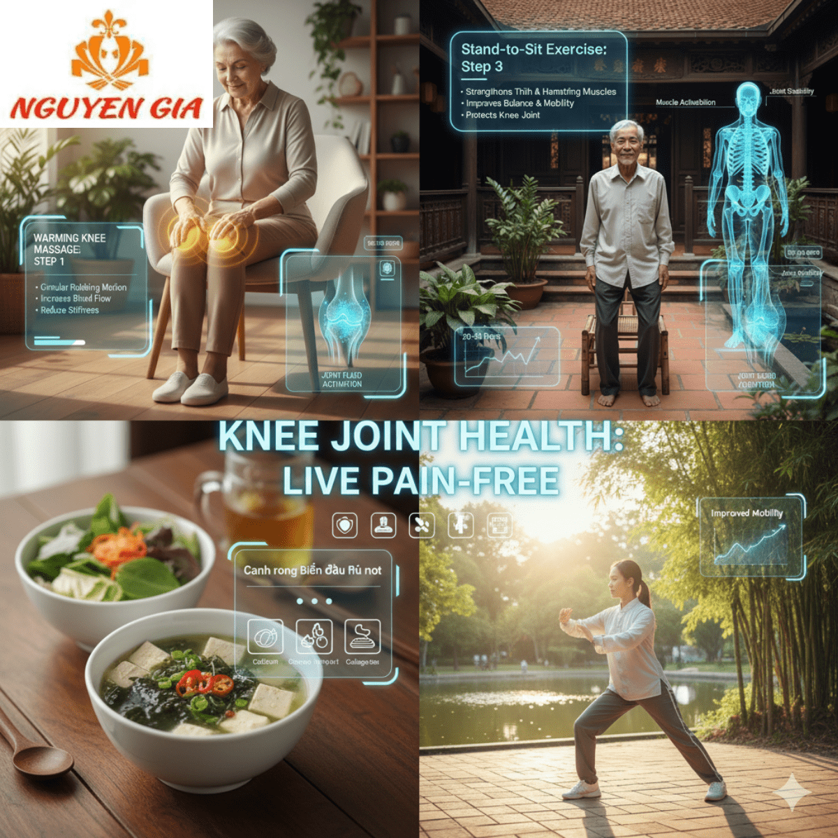 Giảm Đau Khớp Gối, Đứng Lên Ngồi Xuống Dễ Dàng Hơn Chỉ Với 3 Động Tác Mỗi Ngày