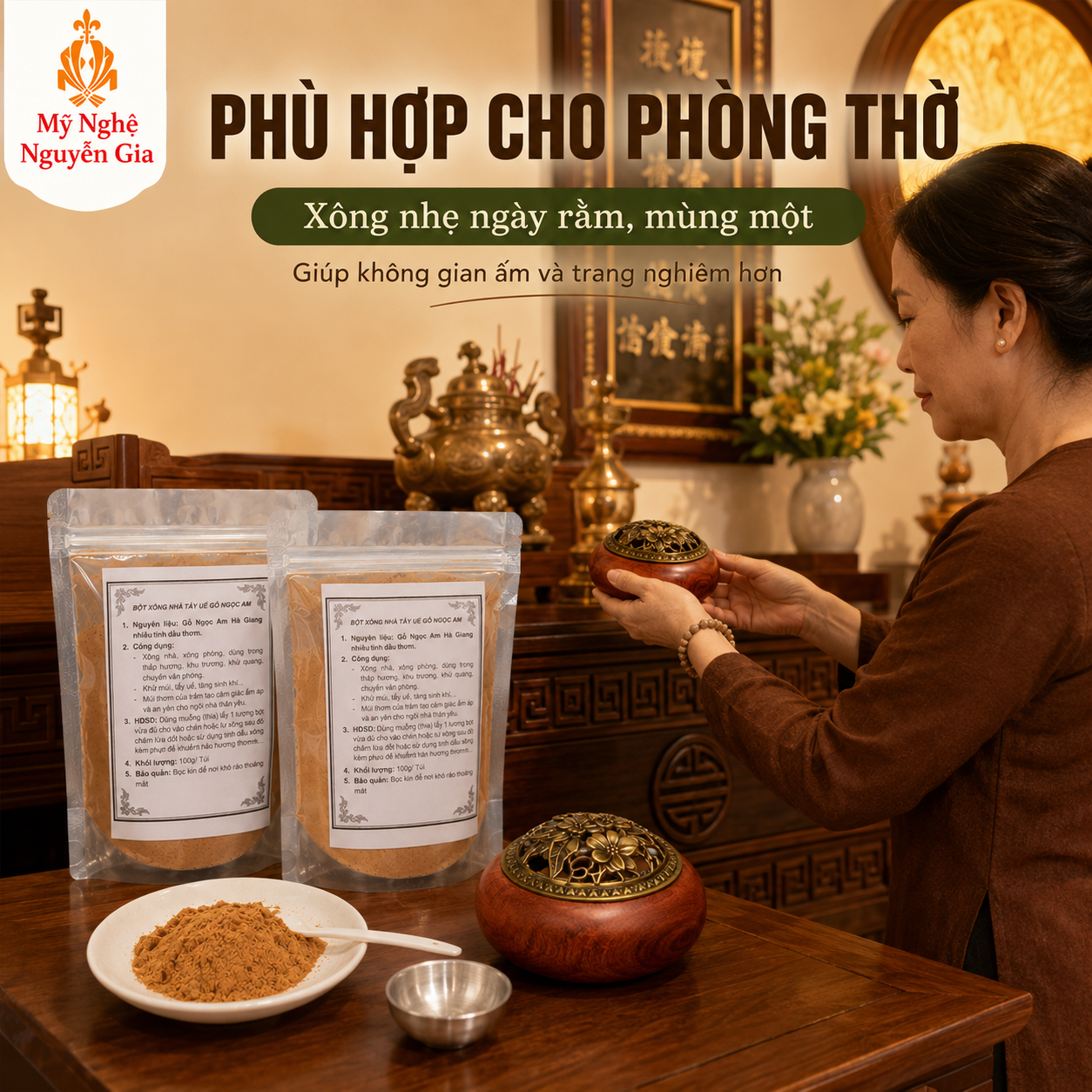 Bột Ngọc Am Hà Giang Nguyên Chất 200g – Xông Nhà, Khử Mùi, Thơm Mạnh