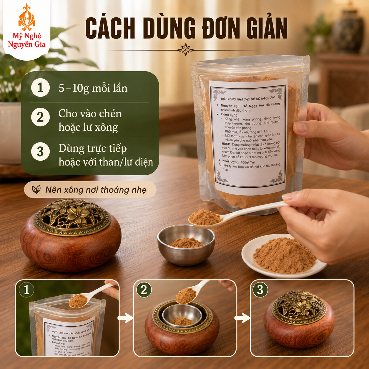 Bột Ngọc Am Hà Giang Nguyên Chất 200g – Xông Nhà, Khử Mùi, Thơm Mạnh