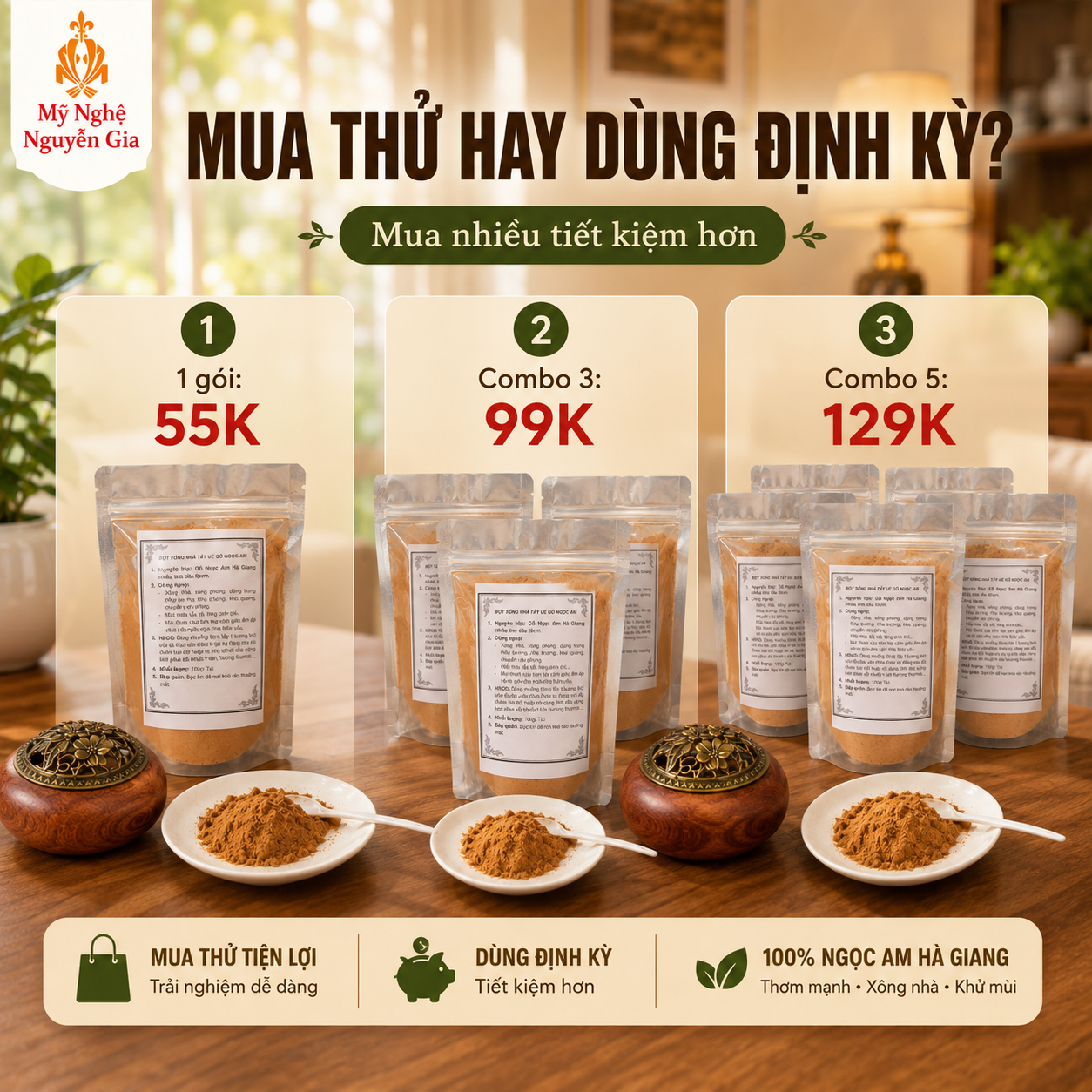Bột Ngọc Am Hà Giang Nguyên Chất 200g – Xông Nhà, Khử Mùi, Thơm Mạnh