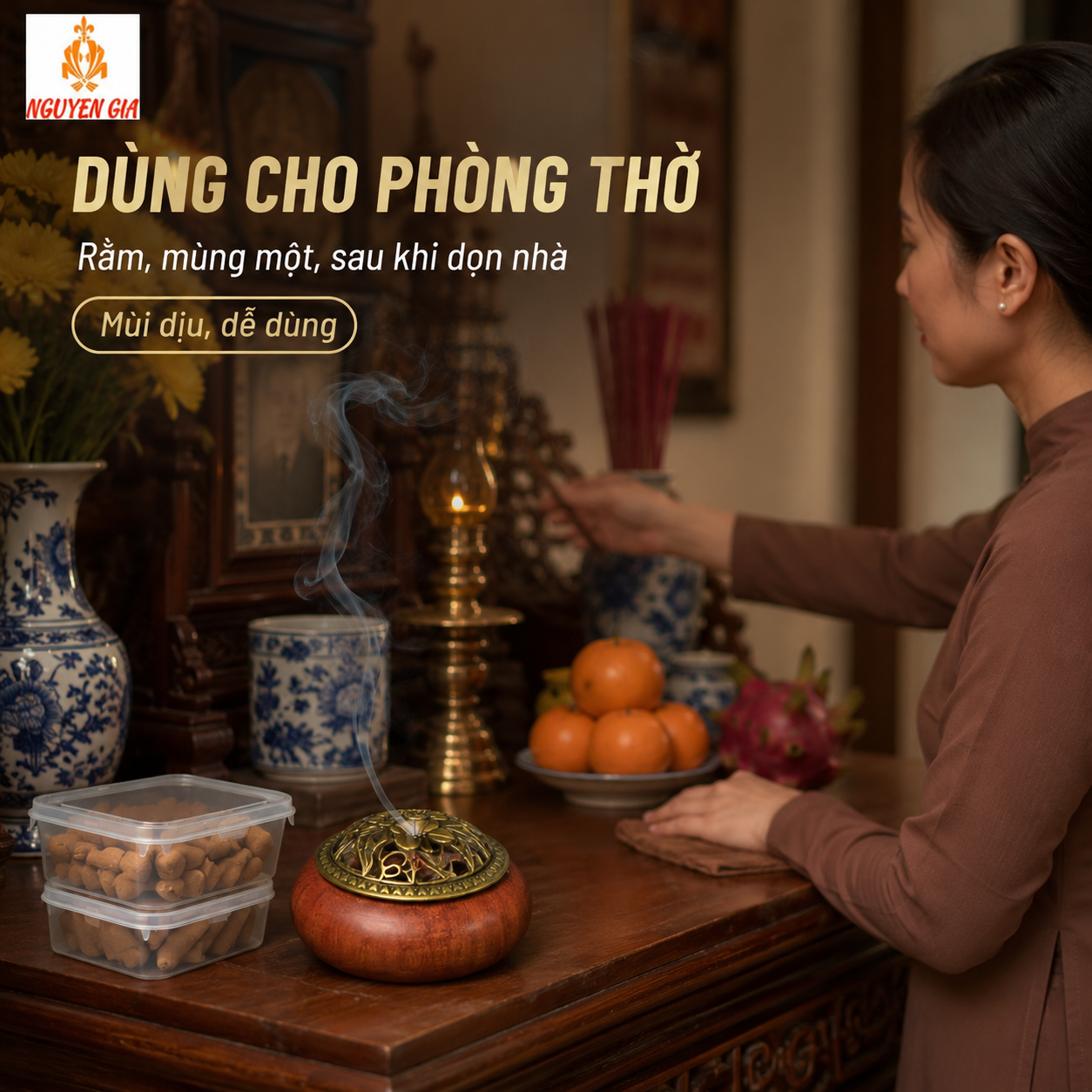 Nụ Trầm Bách Xanh 22 Nụ – Thơm Dịu, Dễ Đốt, Hợp Xông Nhà