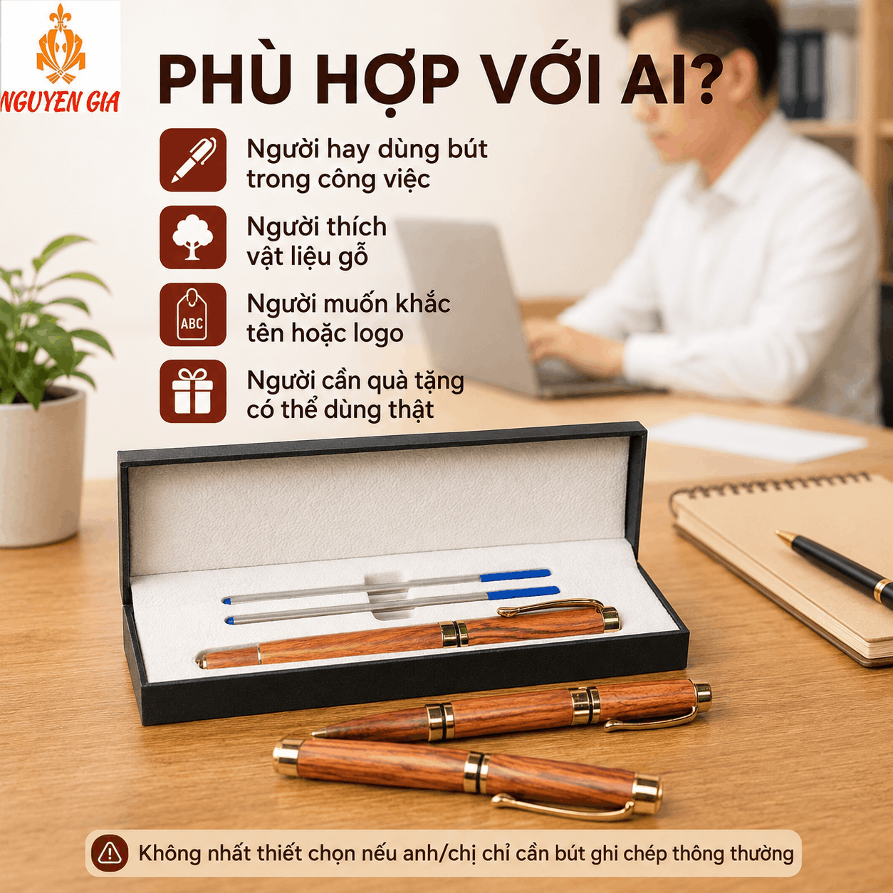Bút Ký Gỗ Sưa Lào – Có Thể Khắc Tên, Logo