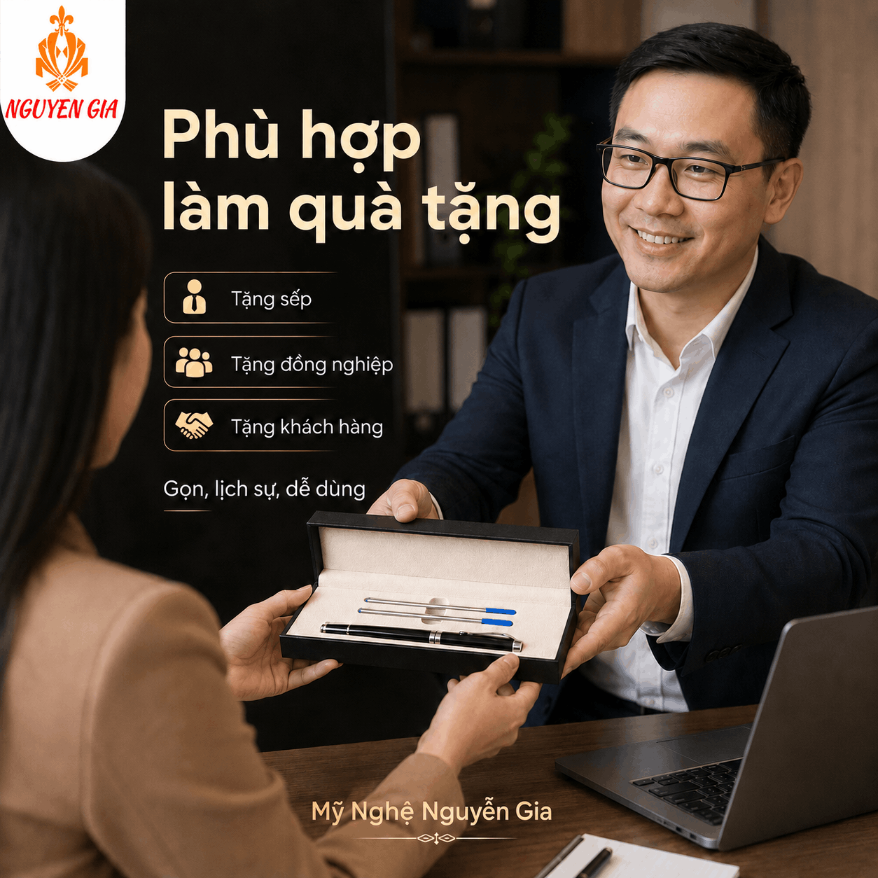 Bút Ký Hợp Kim Màu Đen Kẹp Bạc