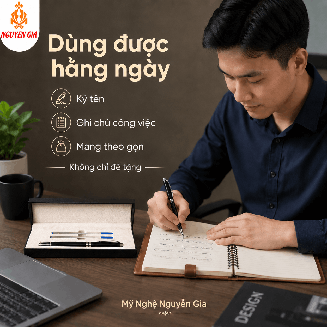 Bút Ký Hợp Kim Màu Đen Kẹp Bạc