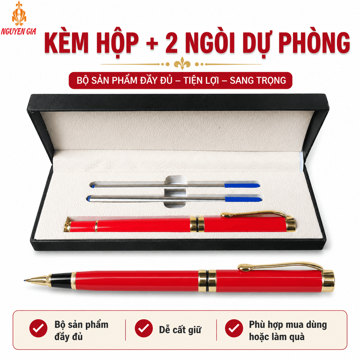 Bút Ký Hợp Kim Màu Đỏ – Có Thể Khắc Tên, Logo