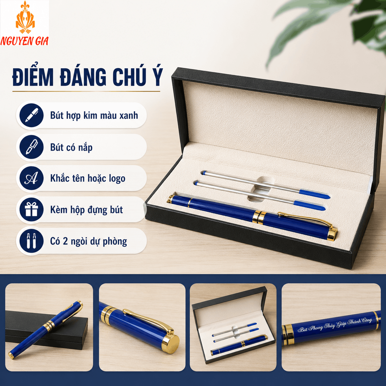 Bút Ký Hợp Kim Màu Xanh – Có Thể Khắc Tên, Logo