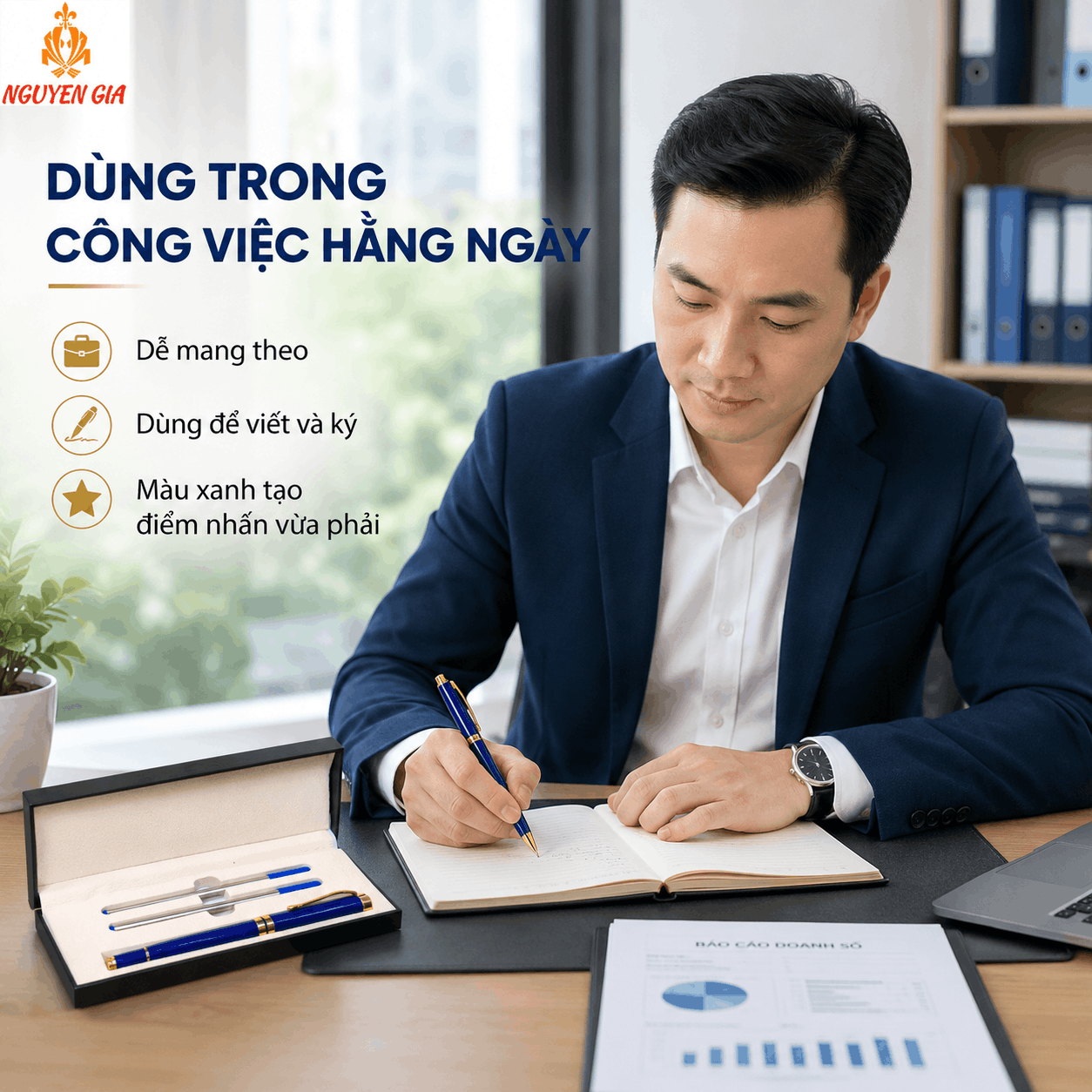 Bút Ký Hợp Kim Màu Xanh – Có Thể Khắc Tên, Logo