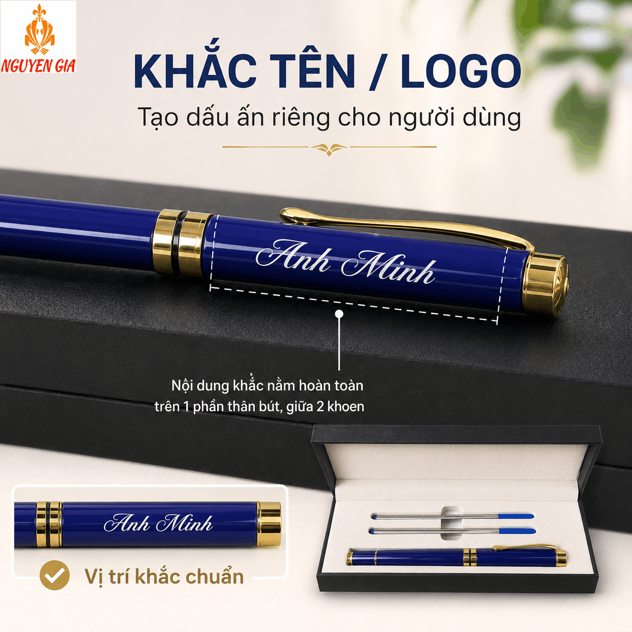 Bút Ký Hợp Kim Màu Xanh – Có Thể Khắc Tên, Logo