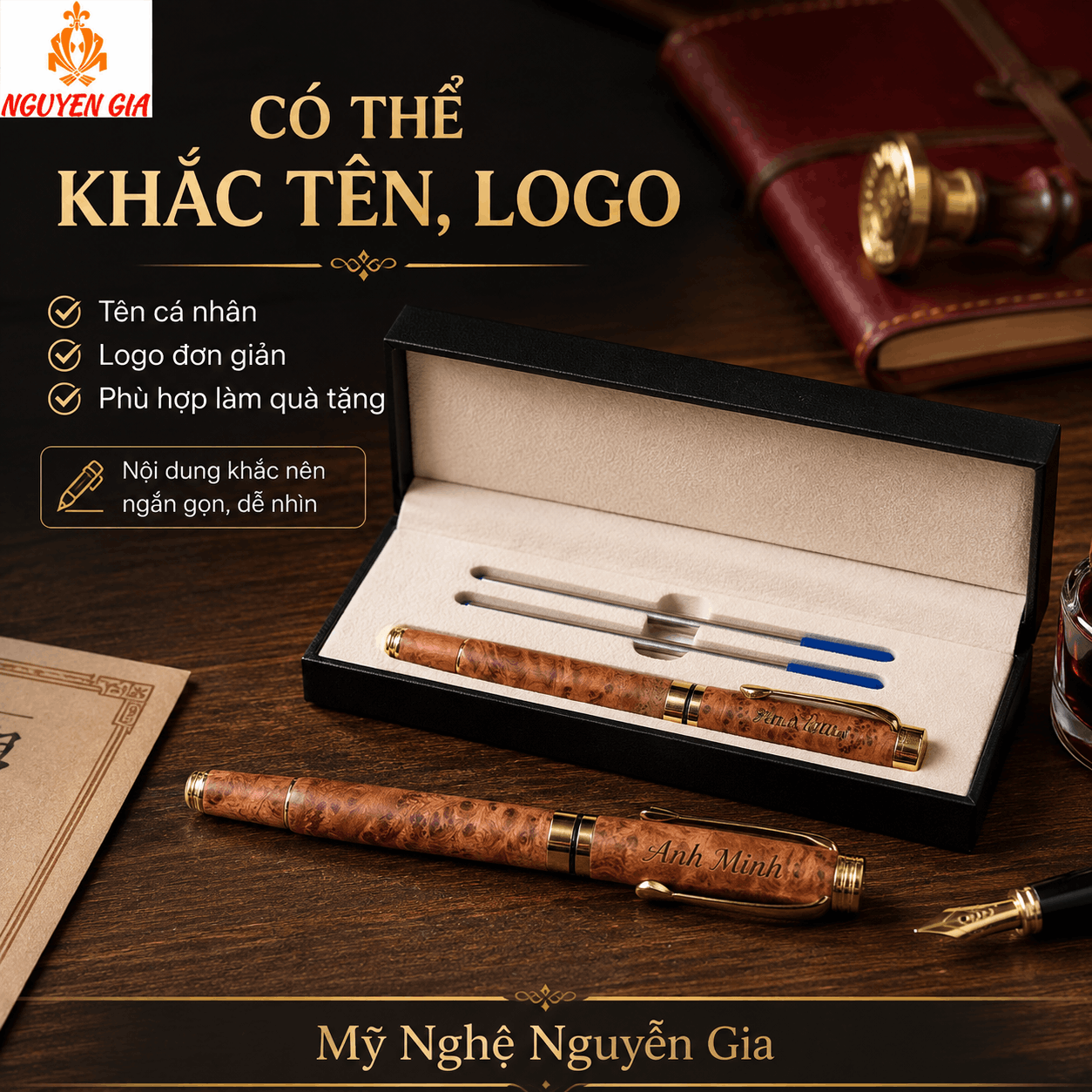 Bút Ký Nu Ngọc Am – Có Thể Khắc Tên, Logo