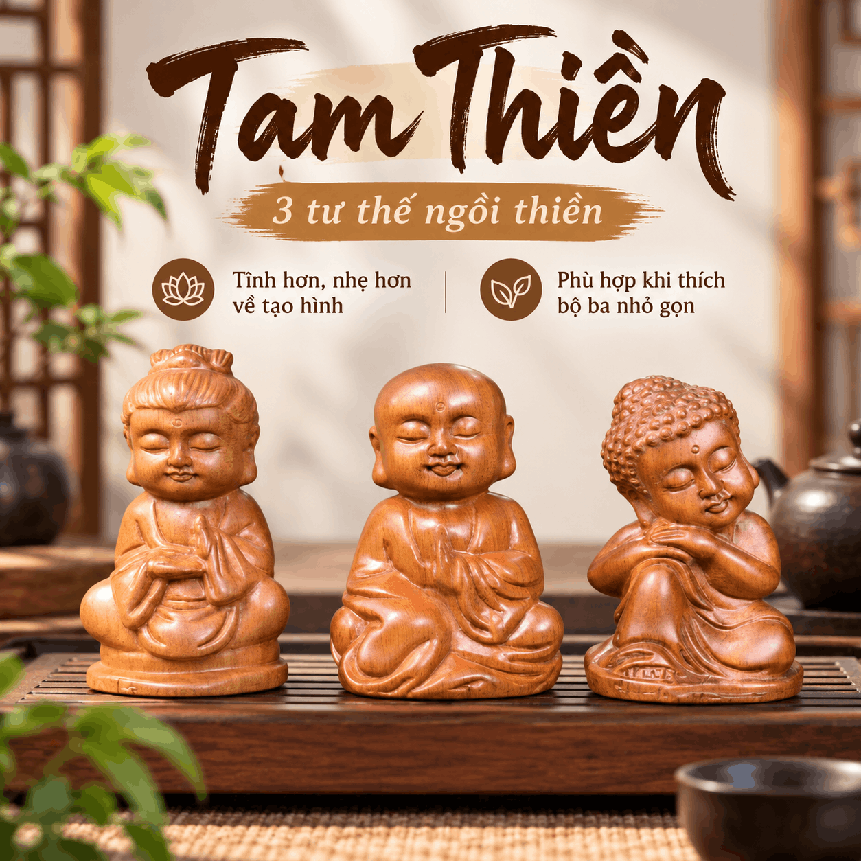 Tượng Ch&uacute; Tiểu Bằng Gỗ &ndash; Chọn Theo H&igrave;nh Tượng