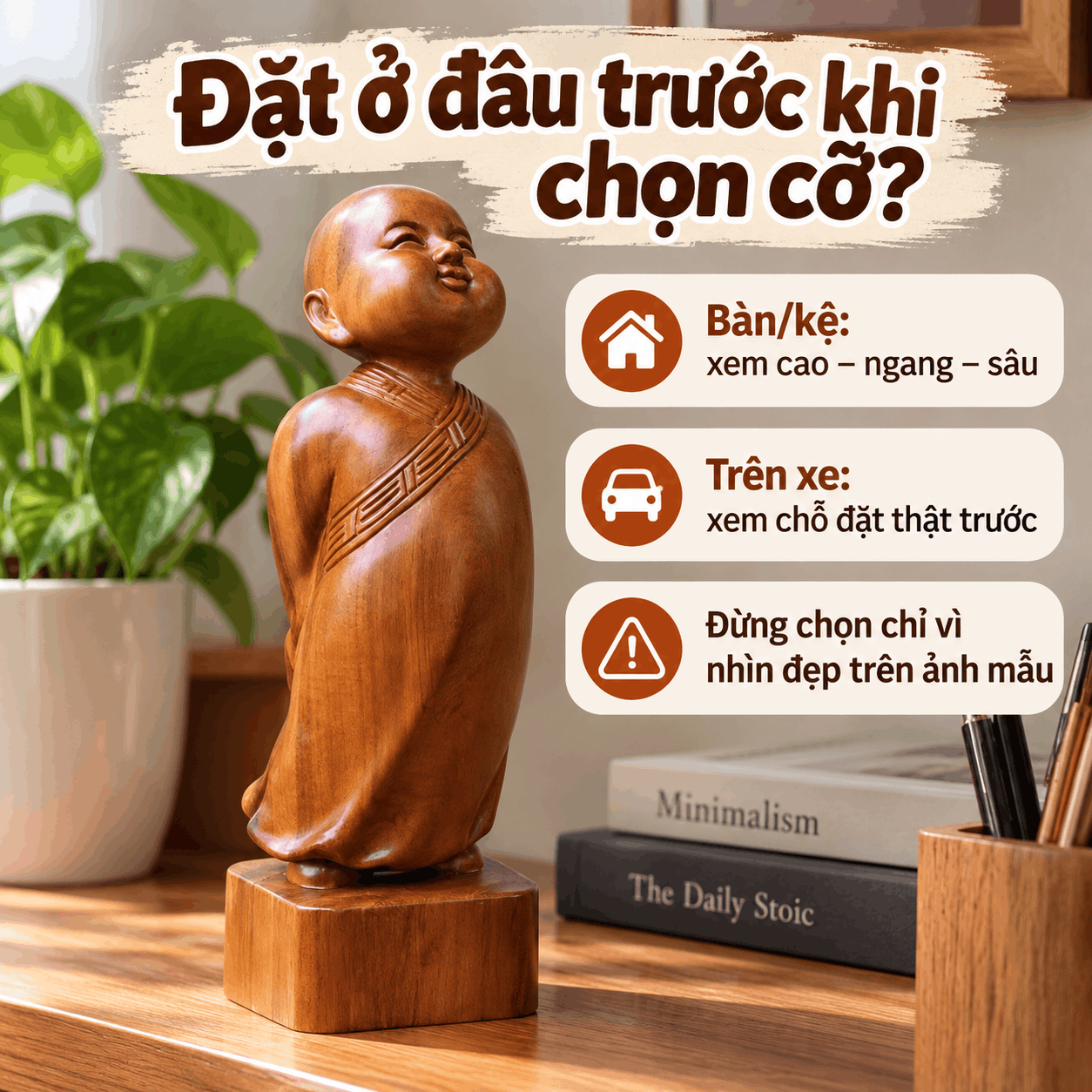 Tượng Ch&uacute; Tiểu Bằng Gỗ &ndash; Chọn Theo H&igrave;nh Tượng