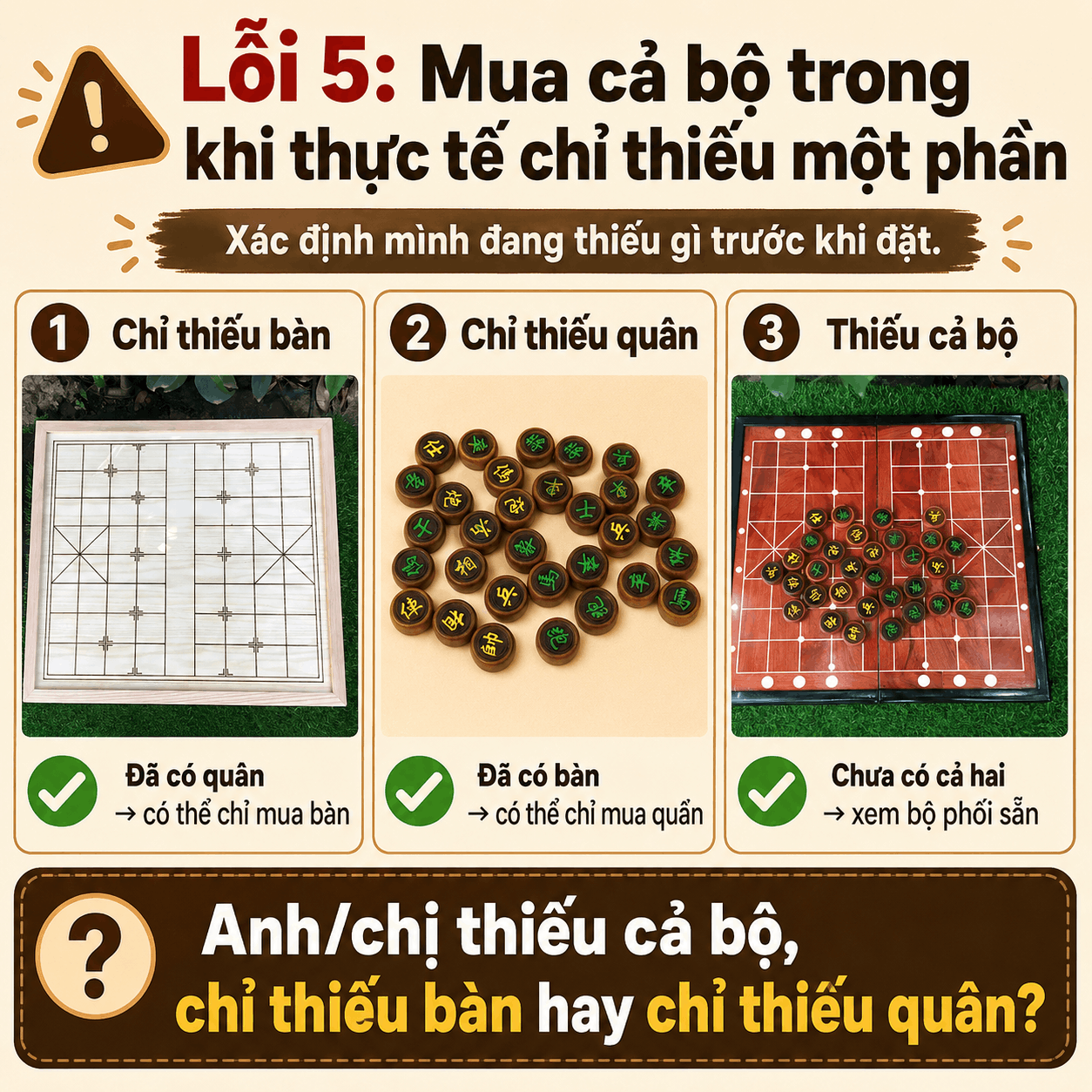 5 lỗi thường gặp khi mua bộ cờ tướng v&agrave; c&aacute;ch tr&aacute;nh mua sai