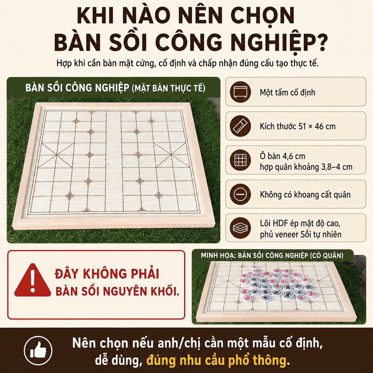 B&agrave;n cờ tướng gỗ Hương v&agrave; gỗ Sồi n&ecirc;n chọn loại n&agrave;o?