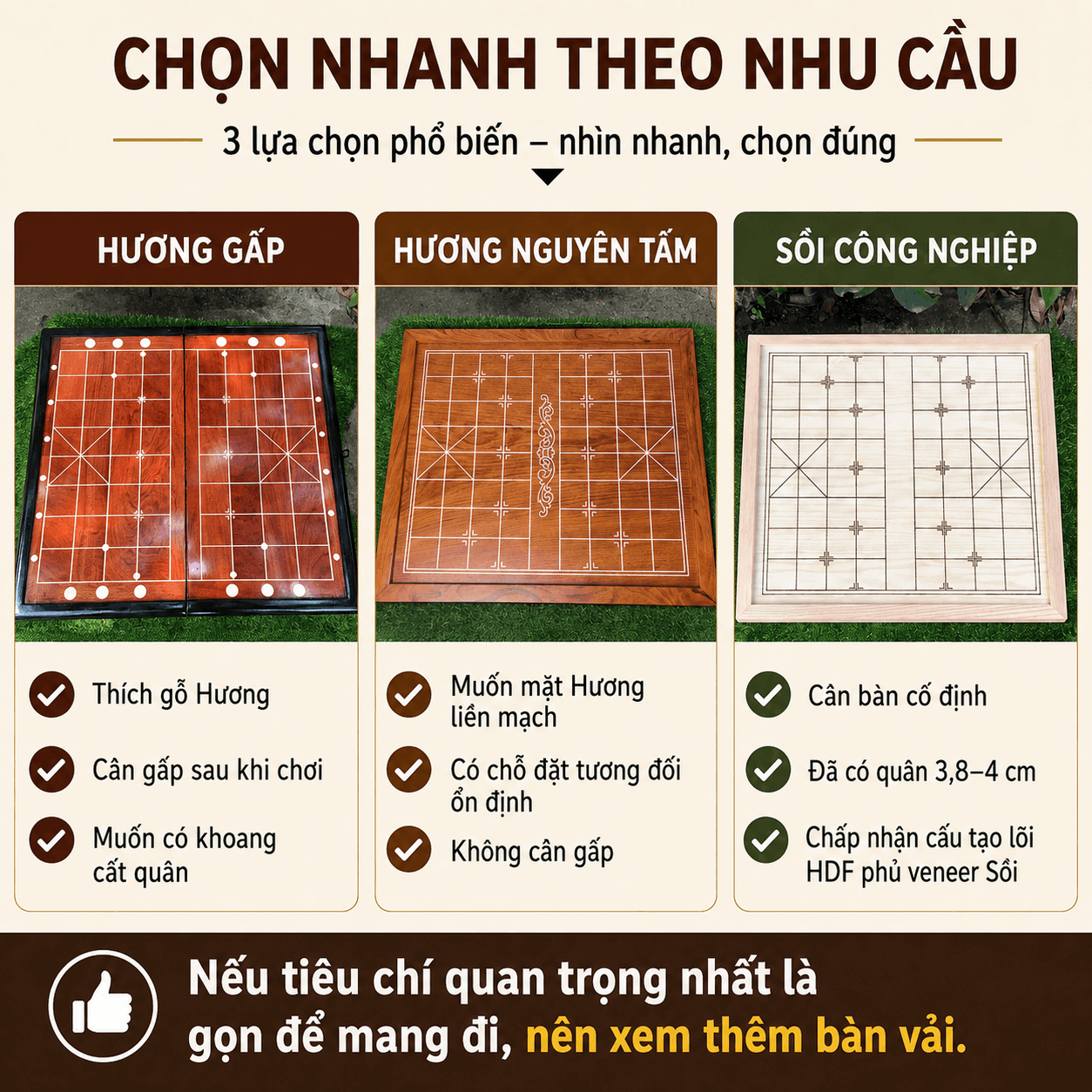 B&agrave;n cờ tướng gỗ Hương v&agrave; gỗ Sồi n&ecirc;n chọn loại n&agrave;o?