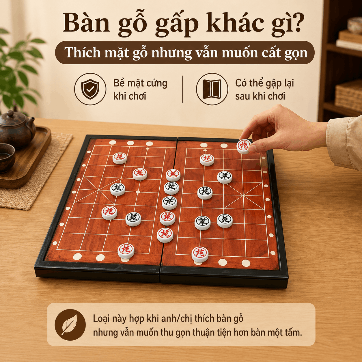 Bàn cờ tướng gỗ và bàn vải khác nhau thế nào?