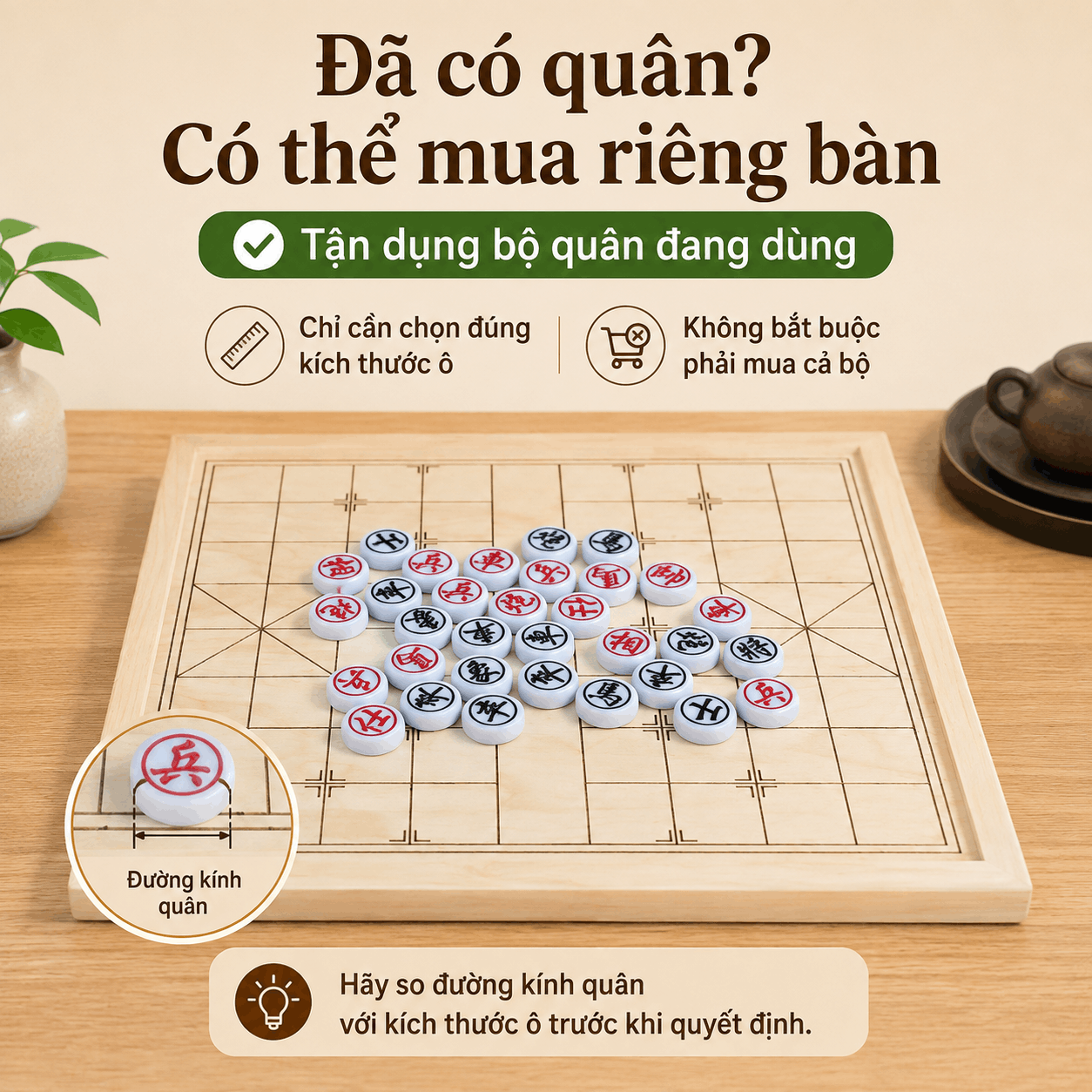 Bàn cờ tướng gỗ và bàn vải khác nhau thế nào?