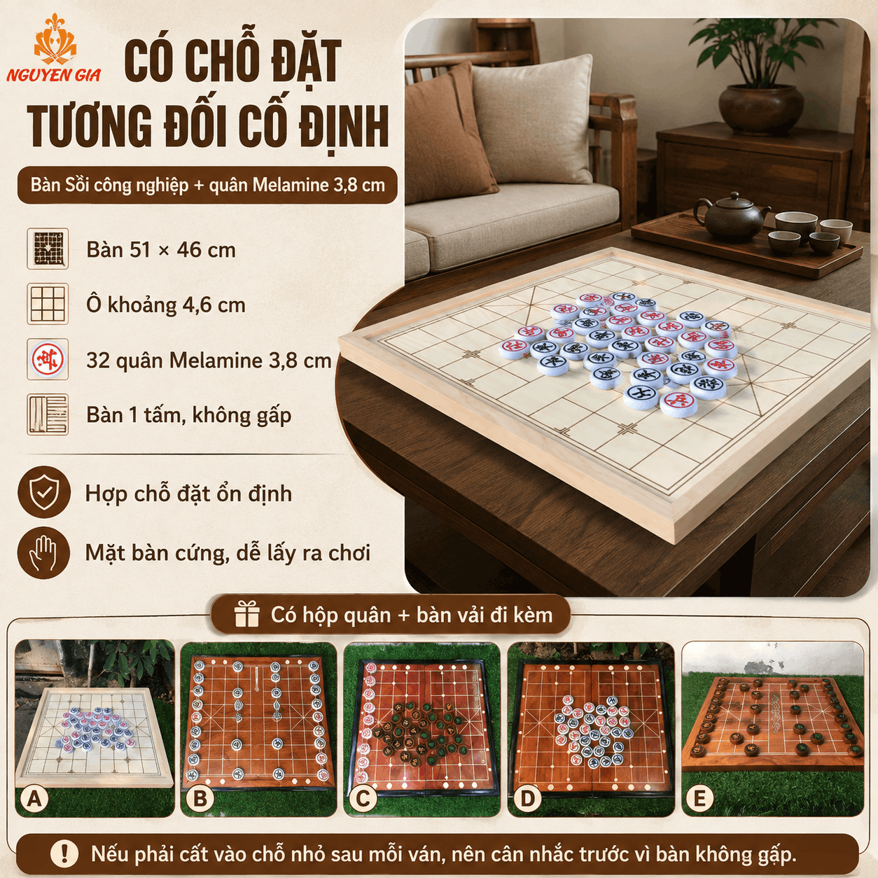 Bộ cờ tướng để ph&ograve;ng kh&aacute;ch, g&oacute;c tr&agrave; n&ecirc;n chọn thế n&agrave;o?