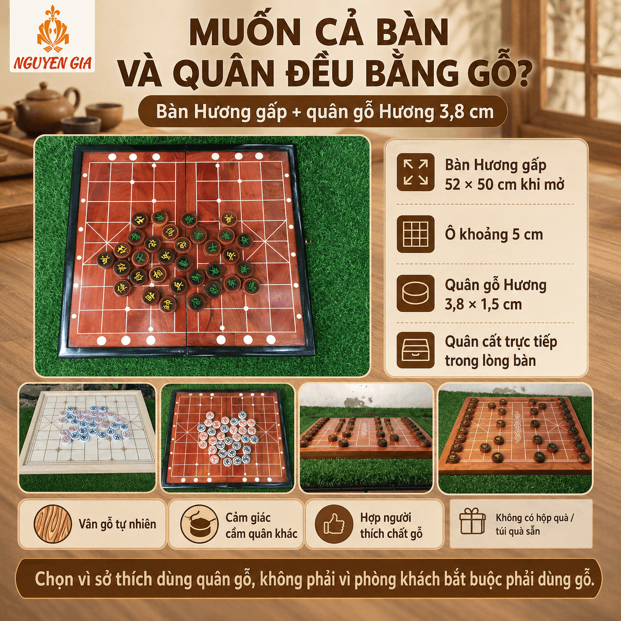 Bộ cờ tướng để ph&ograve;ng kh&aacute;ch, g&oacute;c tr&agrave; n&ecirc;n chọn thế n&agrave;o?
