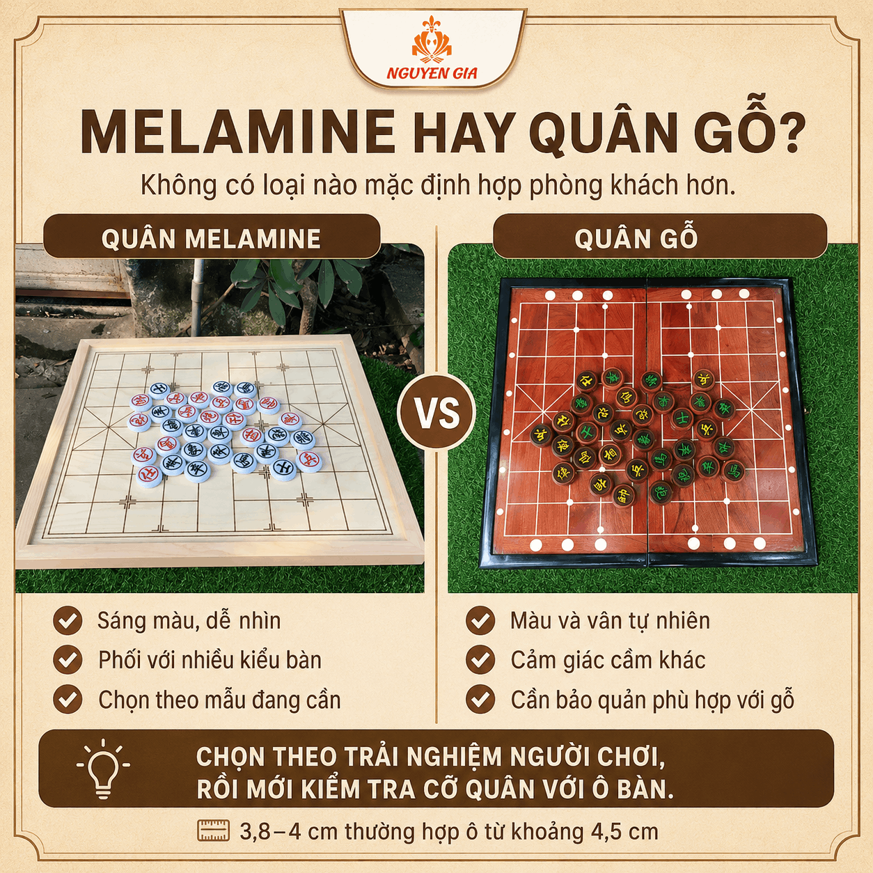 Bộ cờ tướng để ph&ograve;ng kh&aacute;ch, g&oacute;c tr&agrave; n&ecirc;n chọn thế n&agrave;o?