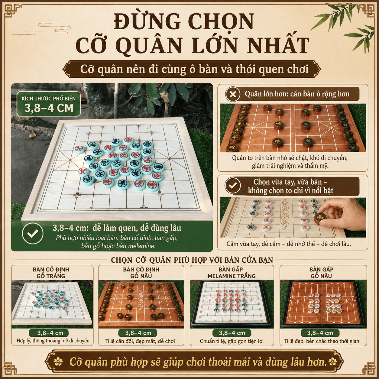 Bộ cờ tướng d&ugrave;ng l&acirc;u d&agrave;i n&ecirc;n chọn như thế n&agrave;o?