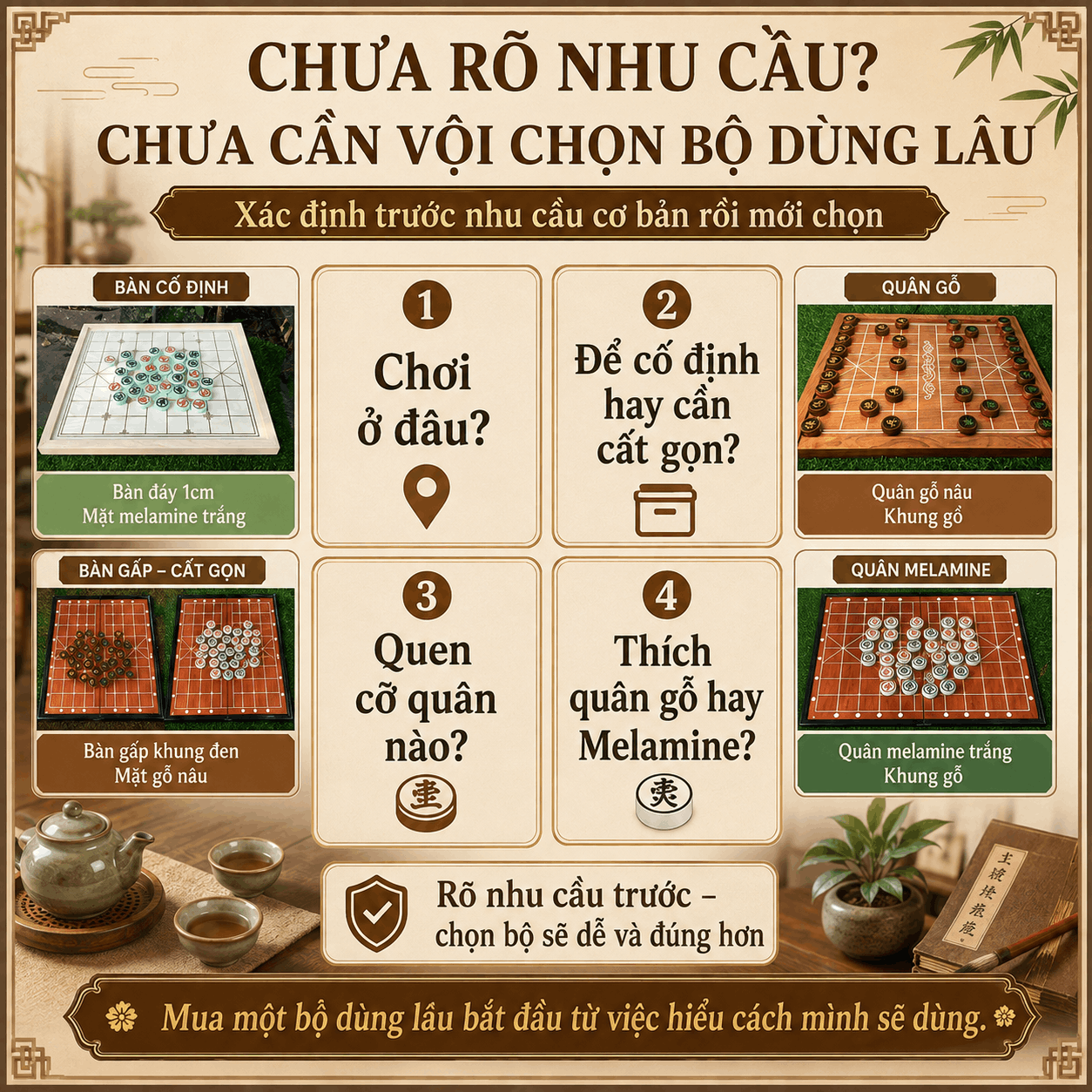 Bộ cờ tướng d&ugrave;ng l&acirc;u d&agrave;i n&ecirc;n chọn như thế n&agrave;o?