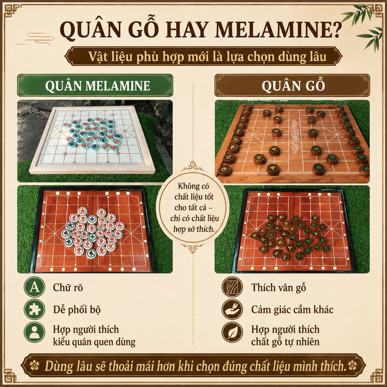 Bộ cờ tướng d&ugrave;ng l&acirc;u d&agrave;i n&ecirc;n chọn như thế n&agrave;o?