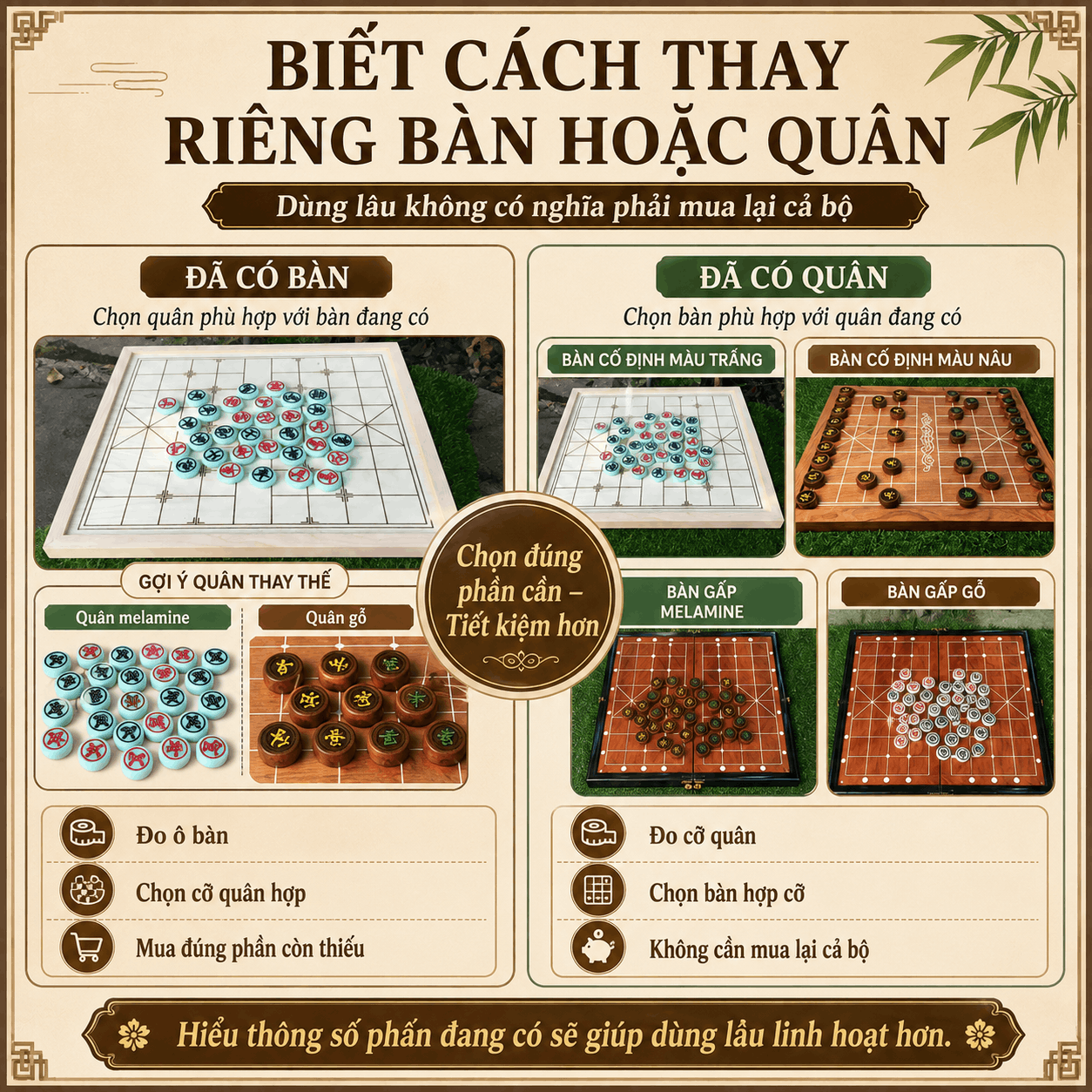 Bộ cờ tướng d&ugrave;ng l&acirc;u d&agrave;i n&ecirc;n chọn như thế n&agrave;o?