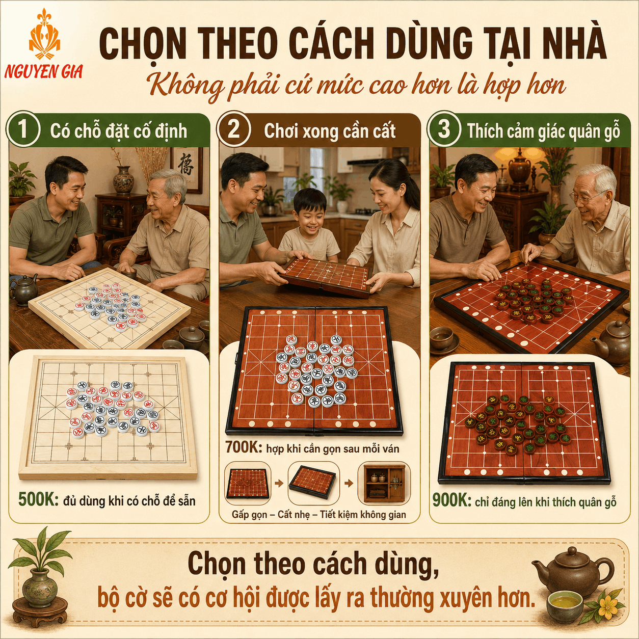 Bộ cờ tướng khoảng 500k, 700k, 900k n&ecirc;n chọn loại n&agrave;o?