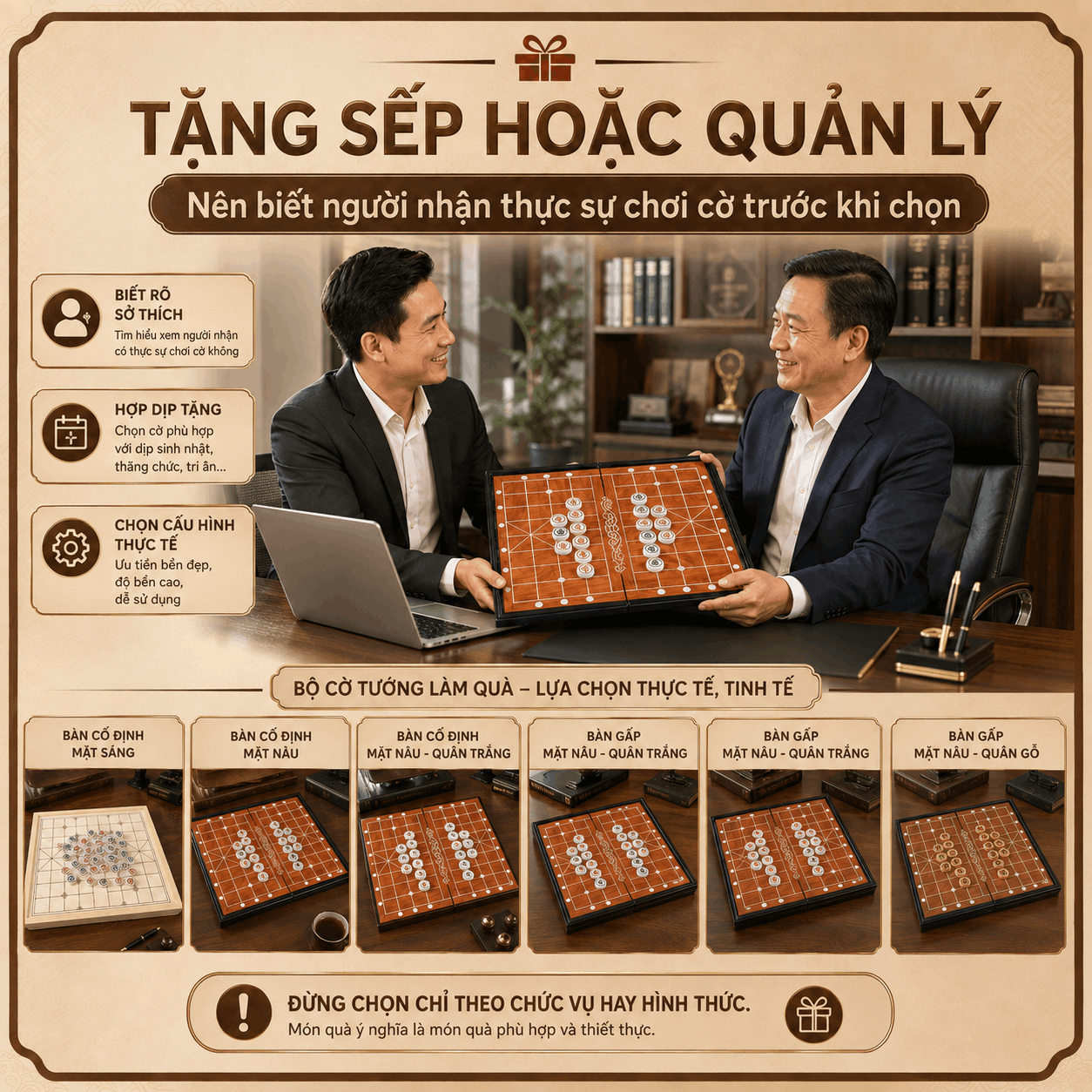 Bộ cờ tướng l&agrave;m qu&agrave; tặng n&ecirc;n chọn như thế n&agrave;o?