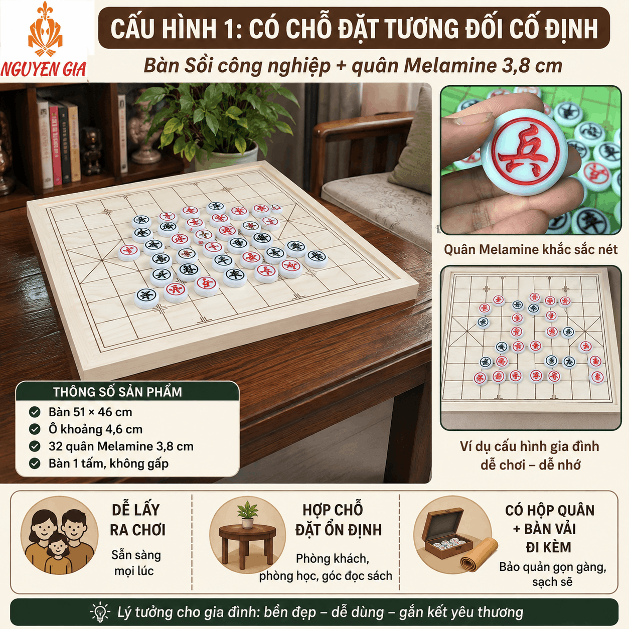 Mua bộ cờ tướng để chơi cùng con nên chọn loại nào?