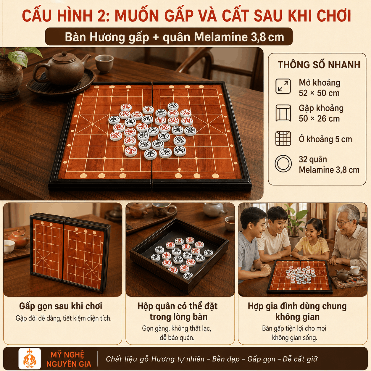 Mua bộ cờ tướng để chơi cùng con nên chọn loại nào?