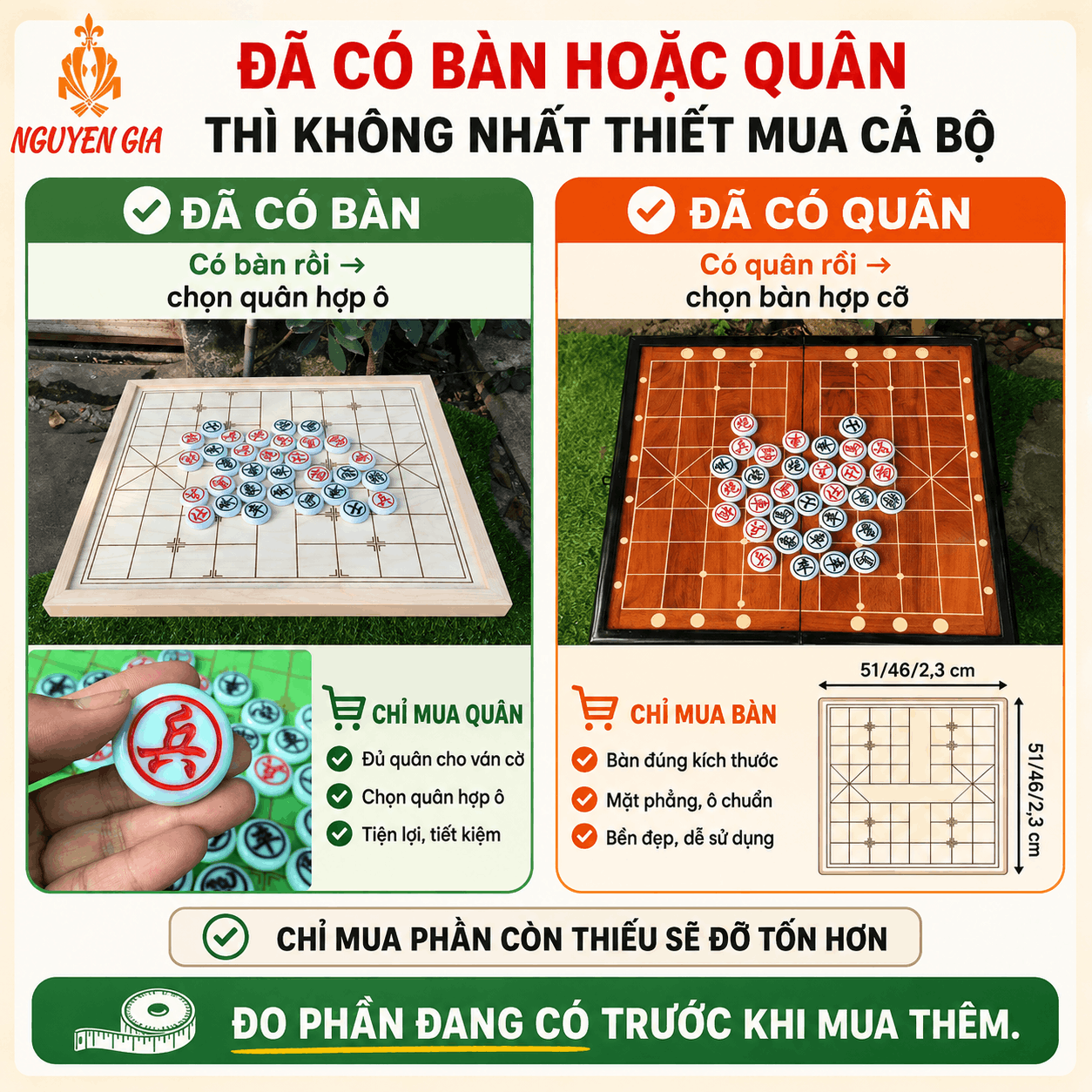 Mua bộ cờ tướng để chơi cùng con nên chọn loại nào?