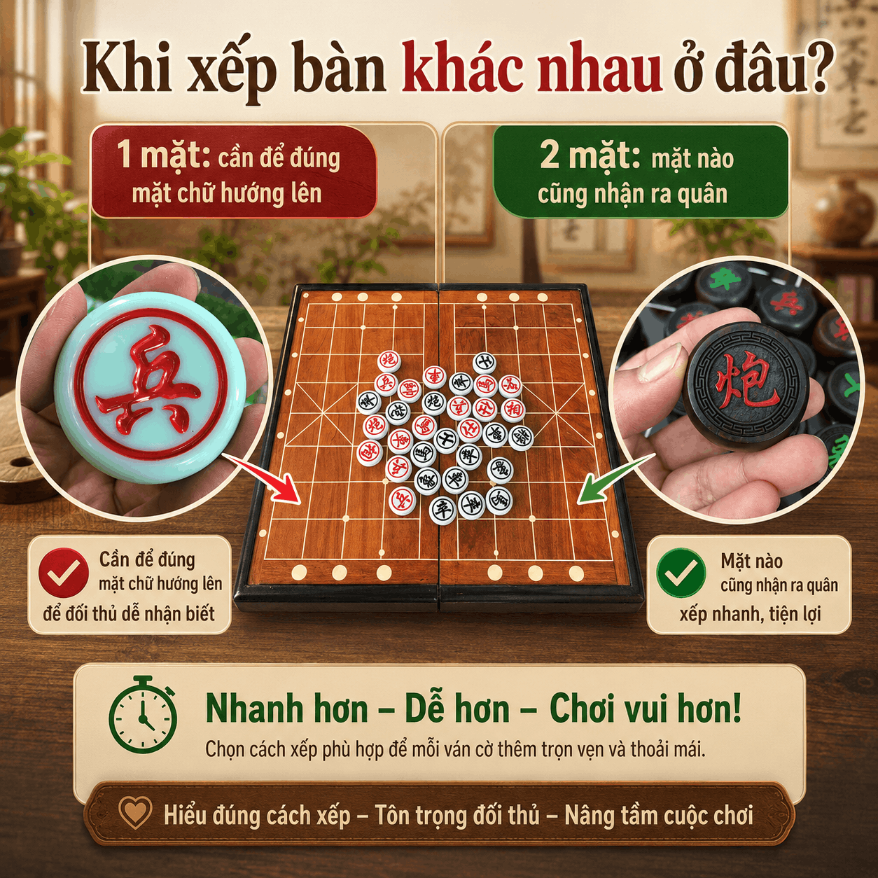 Qu&acirc;n Cờ Tướng Chạm 1 Mặt V&agrave; 2 Mặt Kh&aacute;c Nhau Thế N&agrave;o?