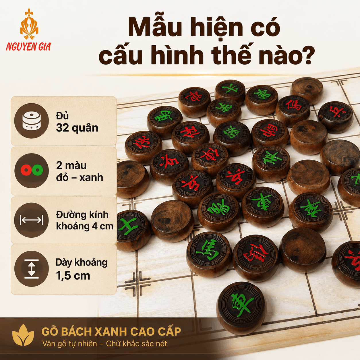 Qu&acirc;n Cờ Tướng Gỗ B&aacute;ch Xanh C&oacute; G&igrave; Đặc Biệt?