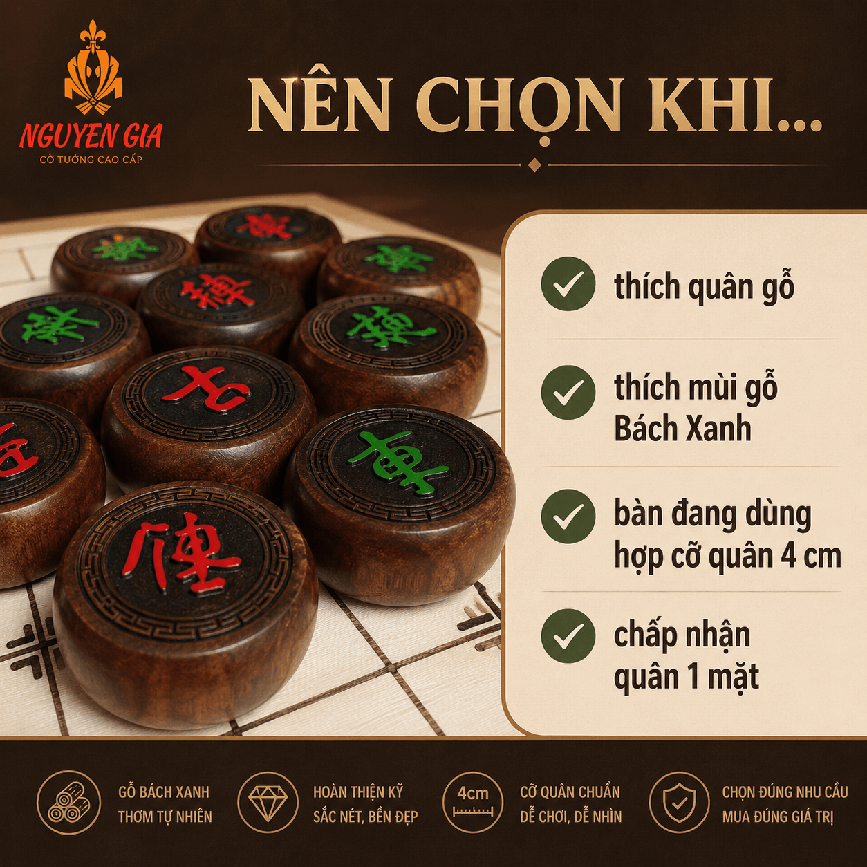 Qu&acirc;n Cờ Tướng Gỗ B&aacute;ch Xanh C&oacute; G&igrave; Đặc Biệt?