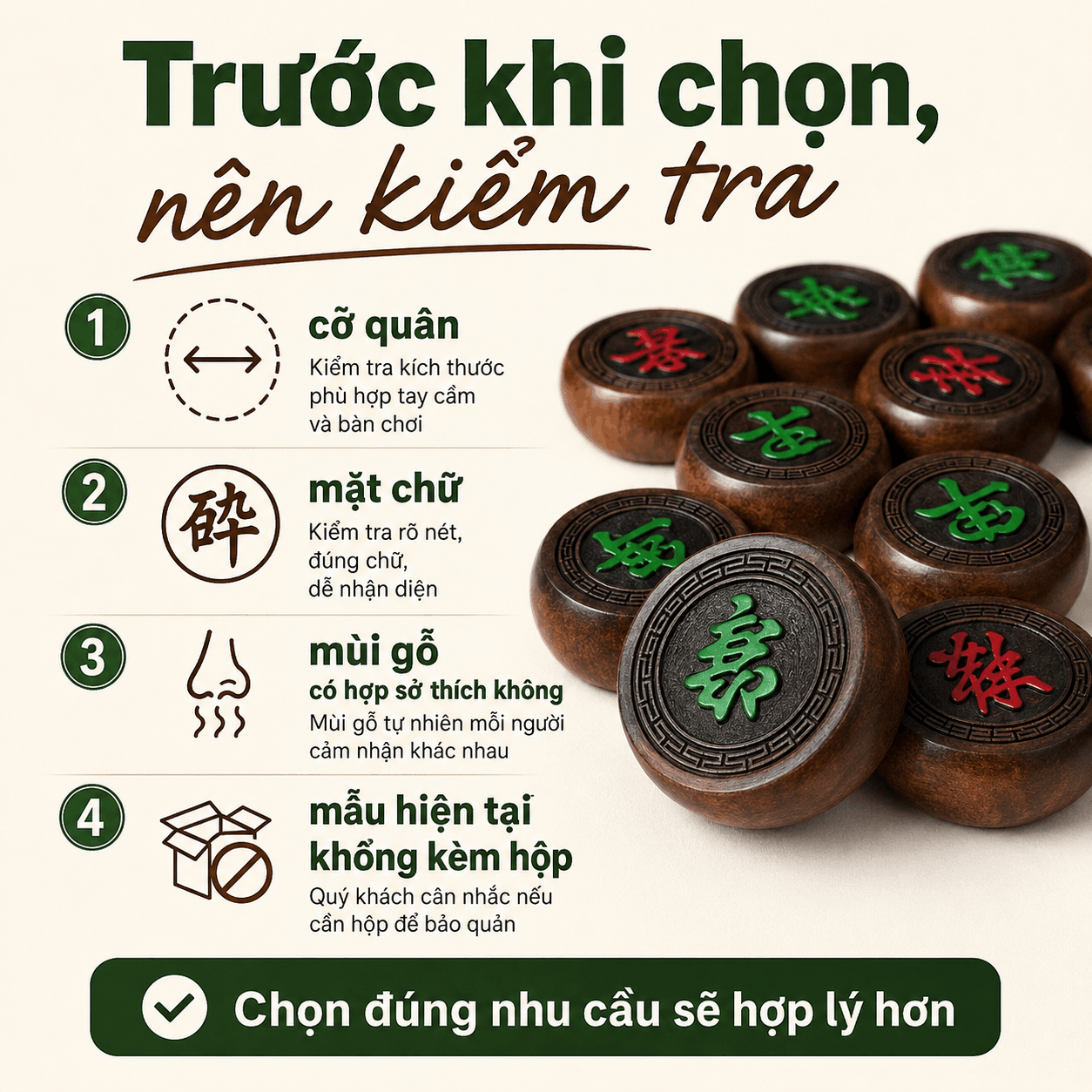 Qu&acirc;n Cờ Tướng Gỗ B&aacute;ch Xanh C&oacute; G&igrave; Đặc Biệt?
