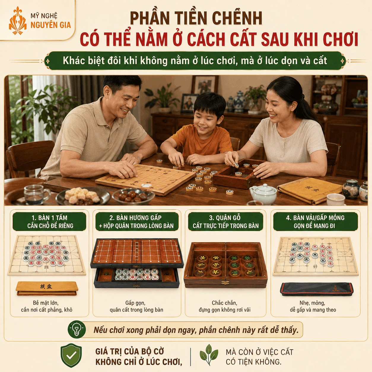 Vì sao có bộ cờ tướng vài chục nghìn và có bộ vài trăm nghìn?