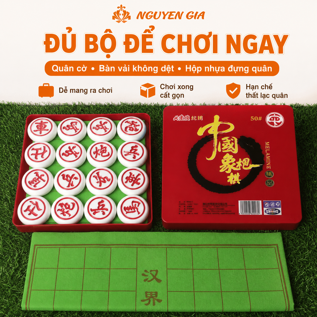 Bộ Cờ Tướng Trắng Ngọc Cỡ Lớn 4,8cm – Quân To Dễ Nhìn