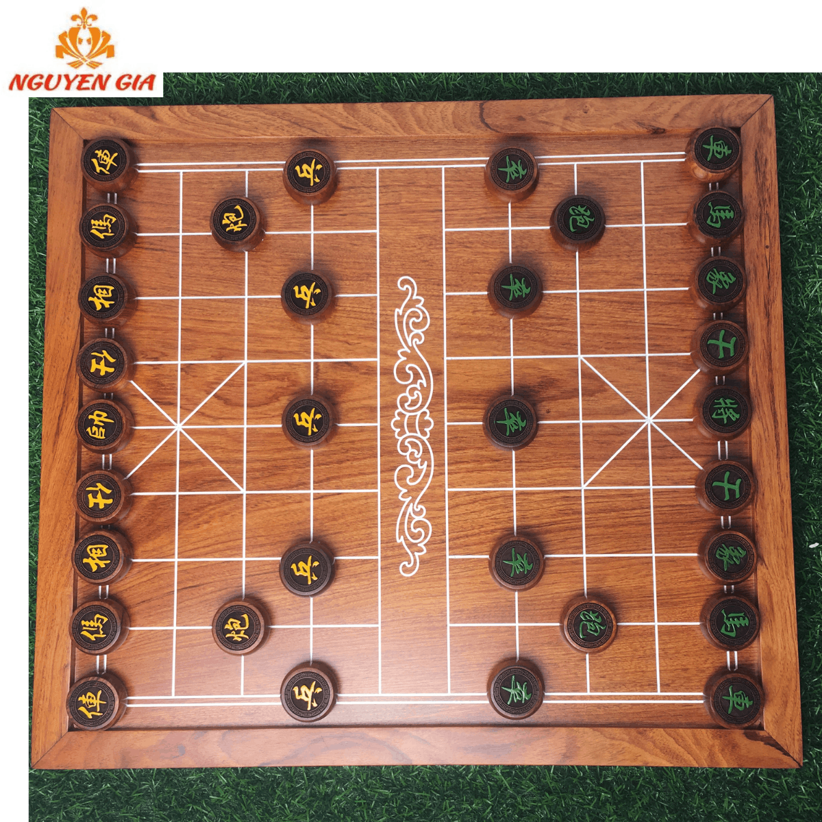 Bộ Cờ Tướng Gỗ Hương Đồng Bộ – Bàn Nguyên Tấm, Quân Gỗ Hương